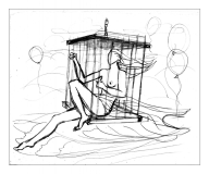 Femme-oiseau en cage